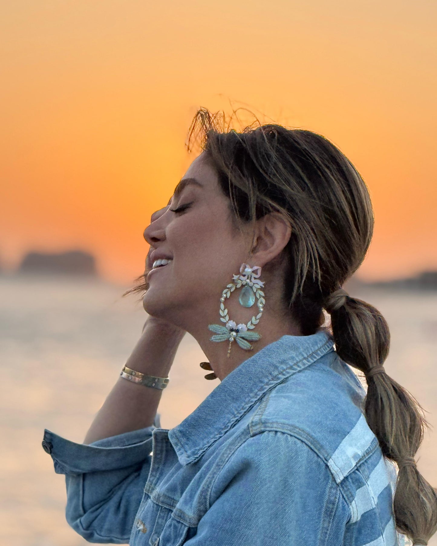 Green Blossom Earrings