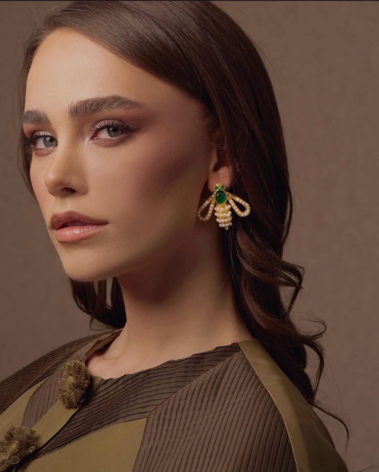 Pearl Honey Bee Earrings