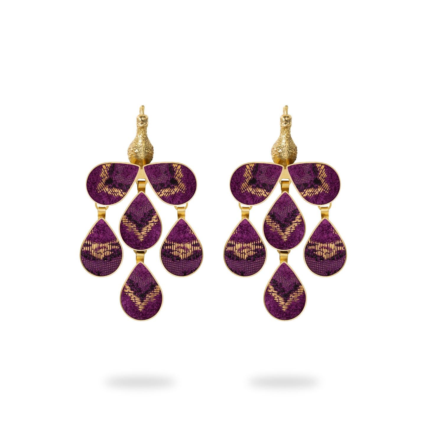 Peacock Earrings - Purple