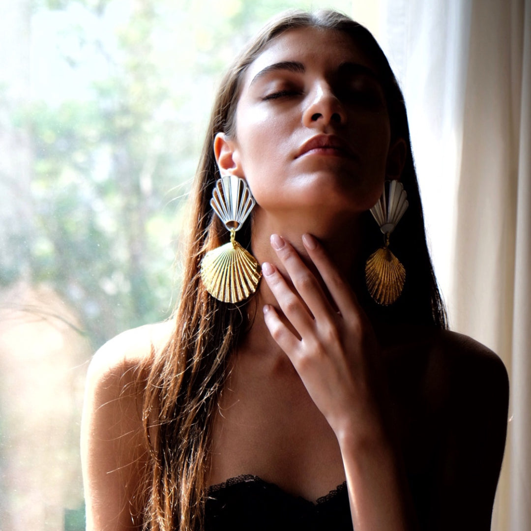 Gold Shell Earrings