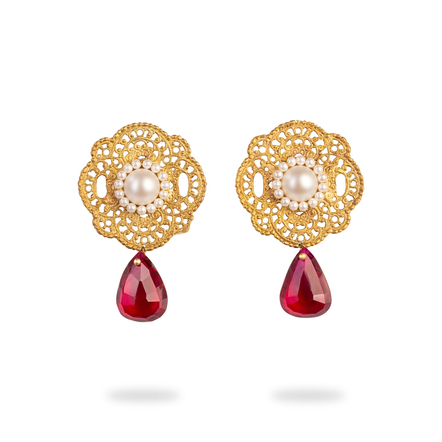 Ruby Pearl Earrings