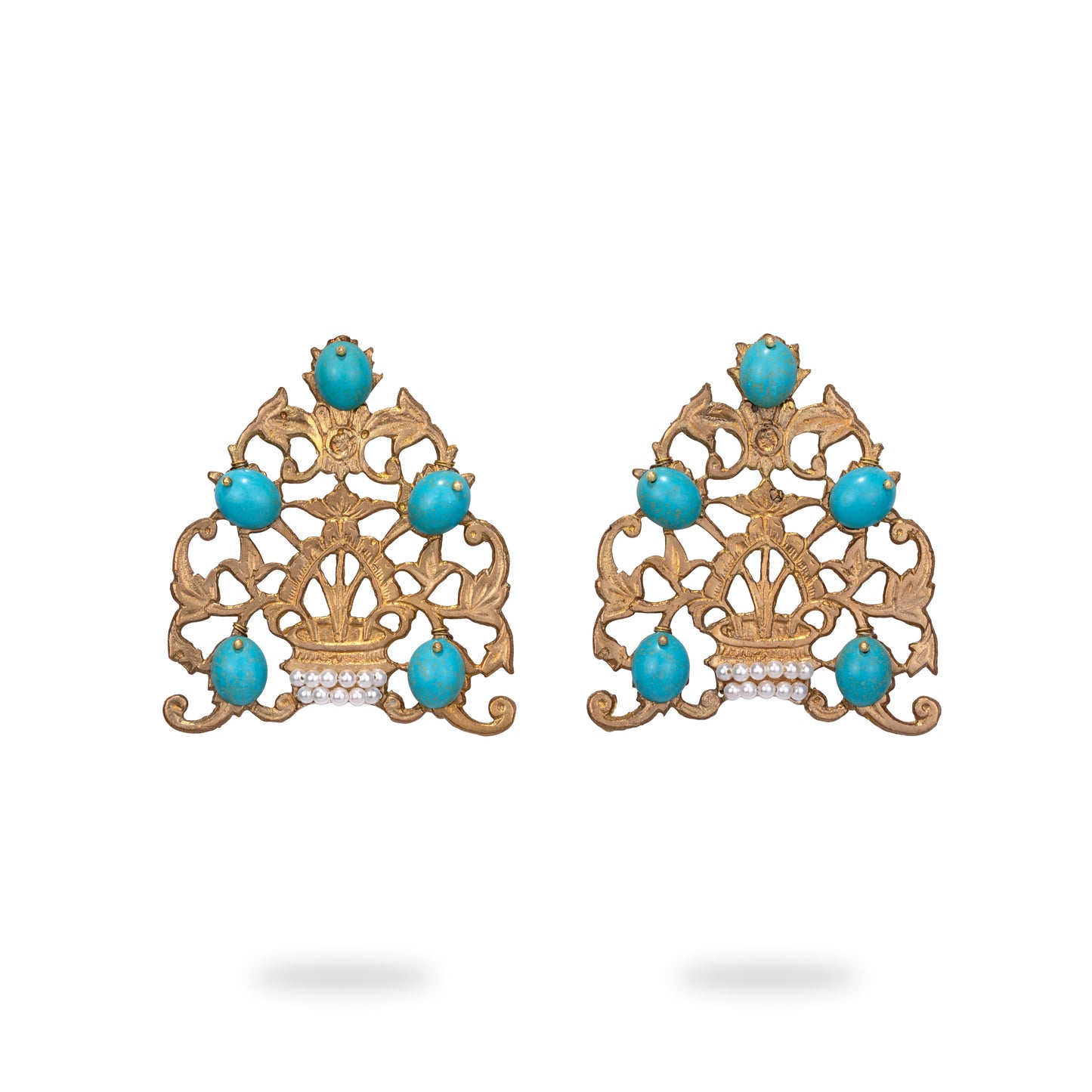 Turquoise Crown Earrings