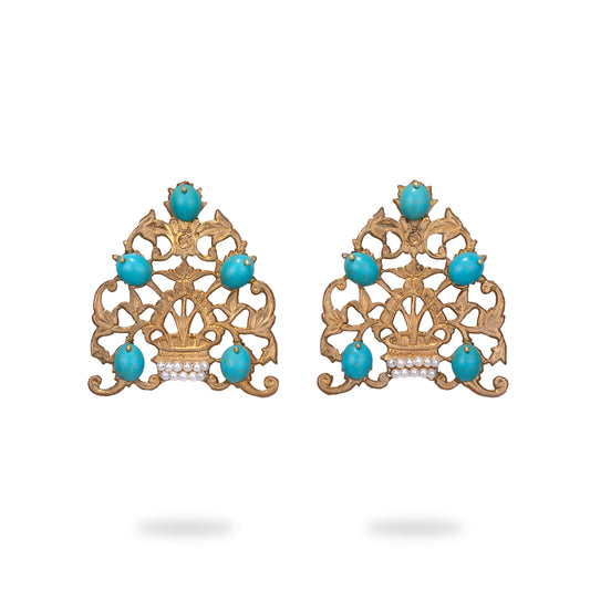 Turquoise Crown Earrings