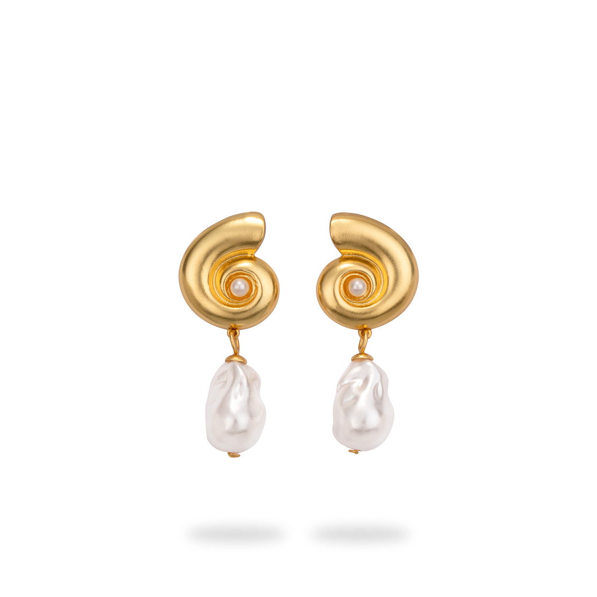 Seashell Pearl Earrings