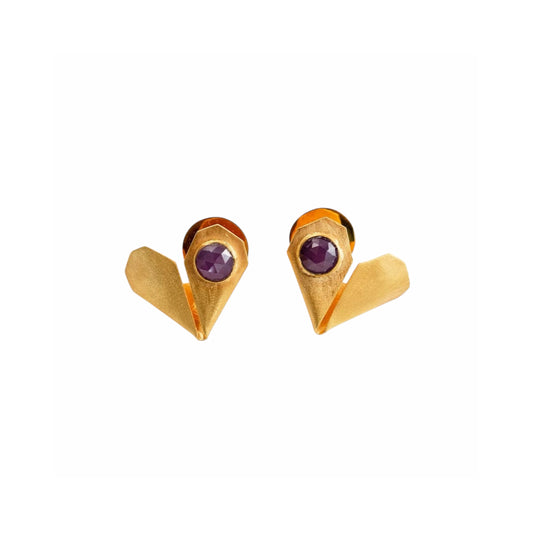 Plissé Amethyst Earrings