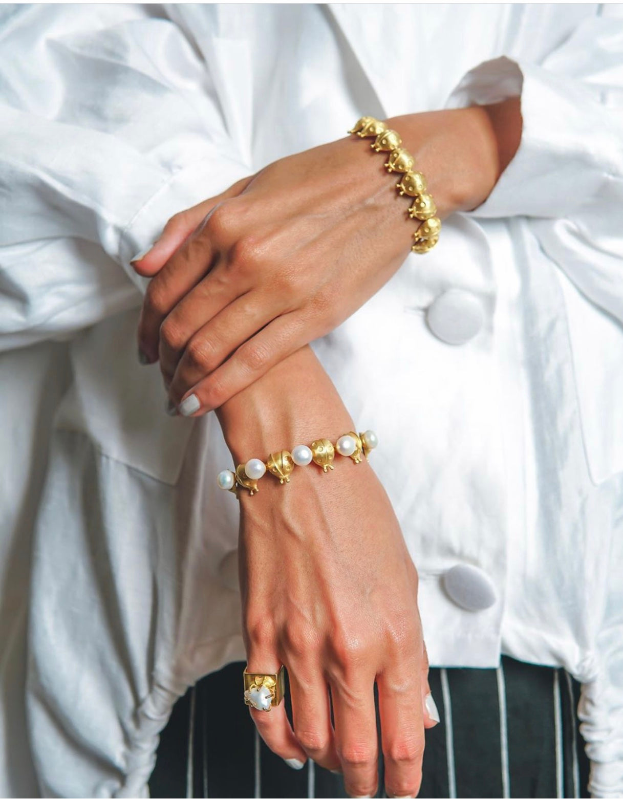 Ladybug Pearl Bangle