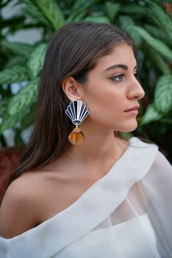 Yellow Shell Earrings