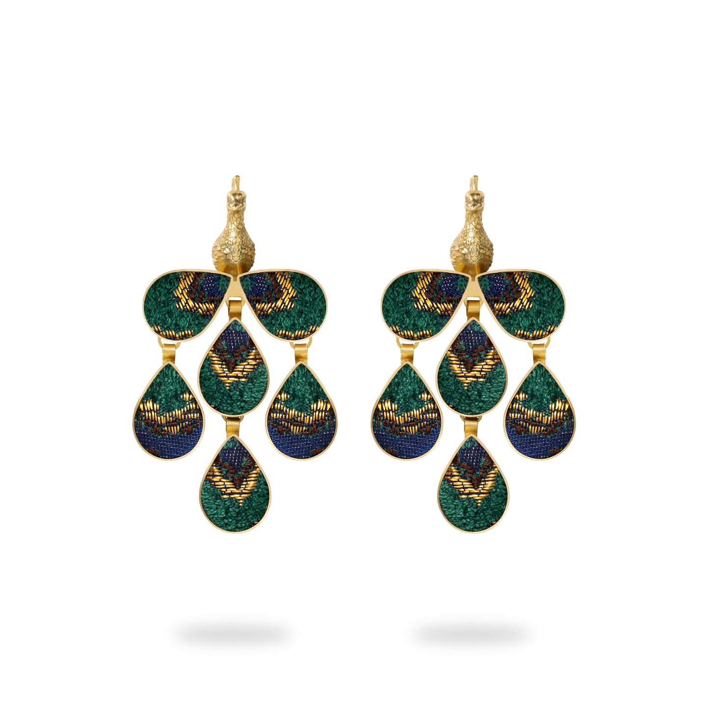 Peacock Earrings - Green
