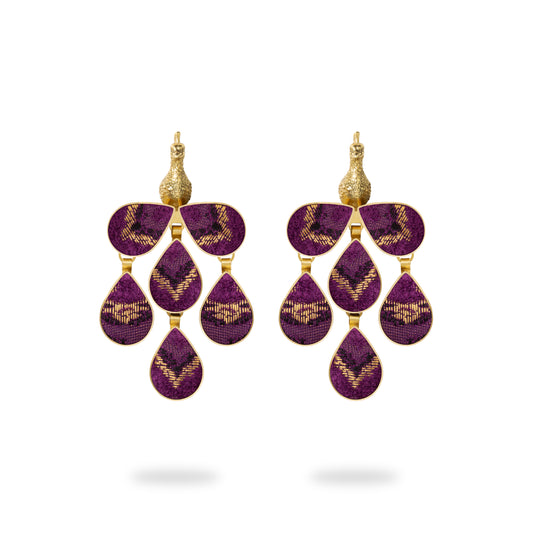 Peacock Earrings - Purple