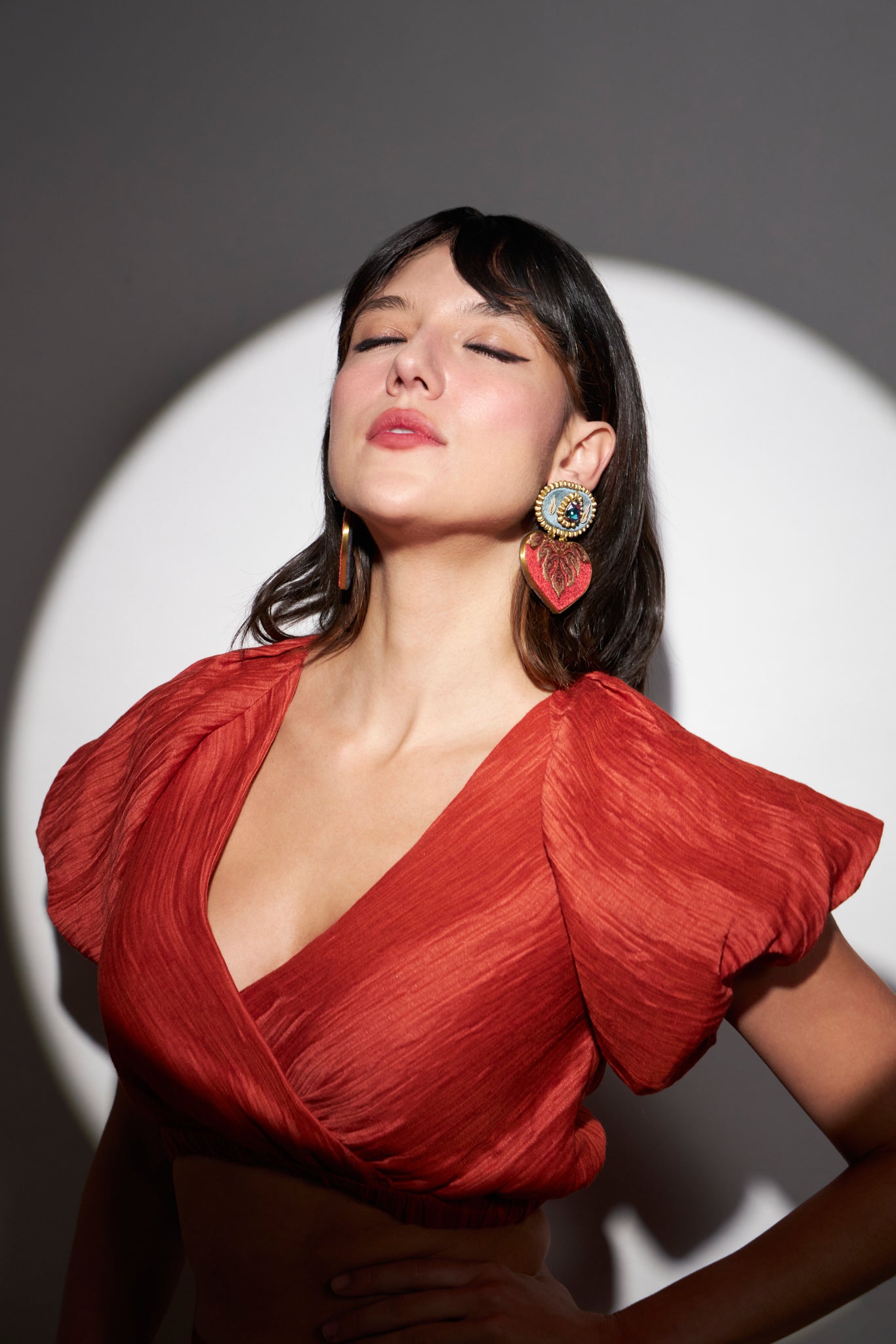 Heart Earrings - Blue & Red