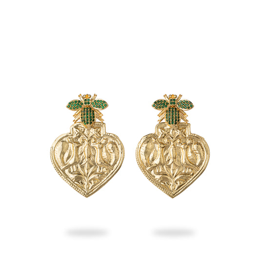 Bee Heart Earrings