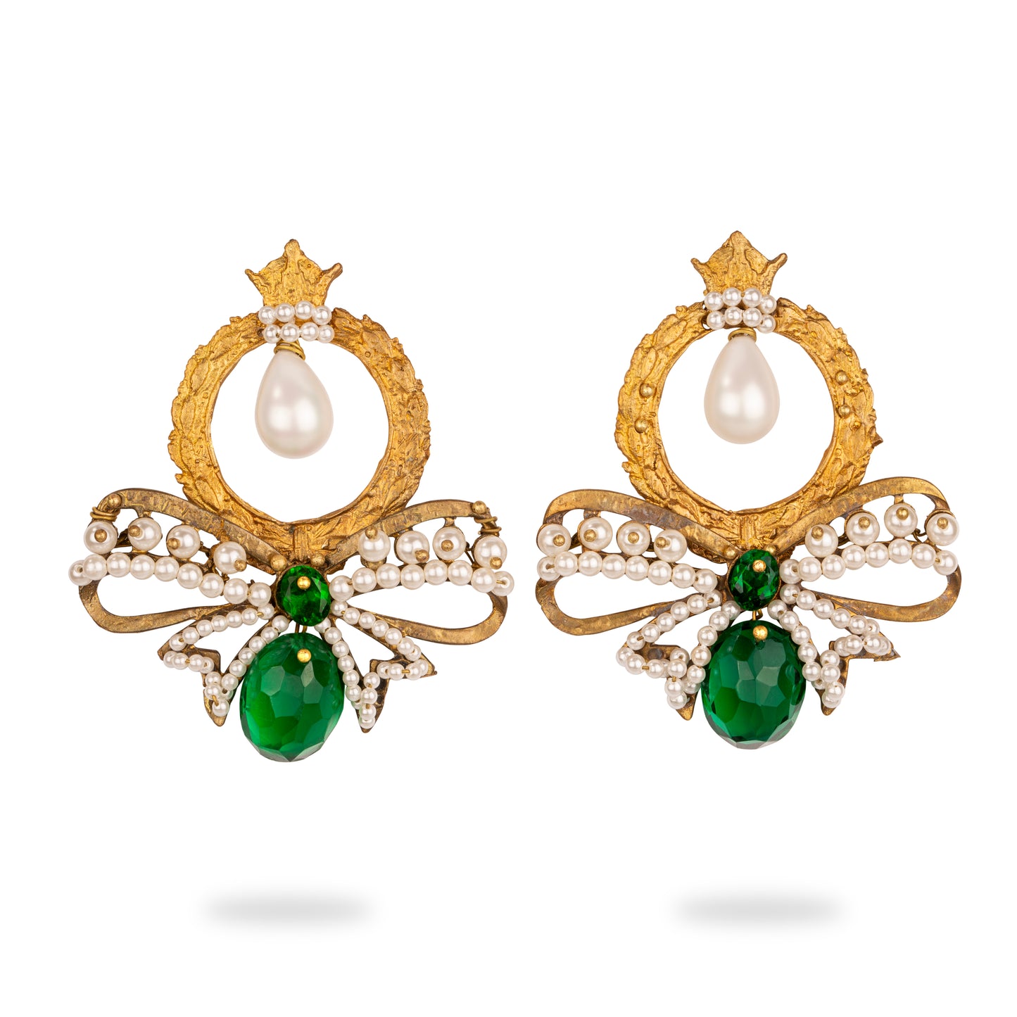 Green Bow Earrings